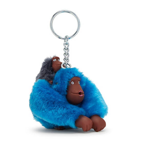 Kipling Mom And Baby Sven Monkey Keychain Accessories Azure Sky | AU 1948MQ